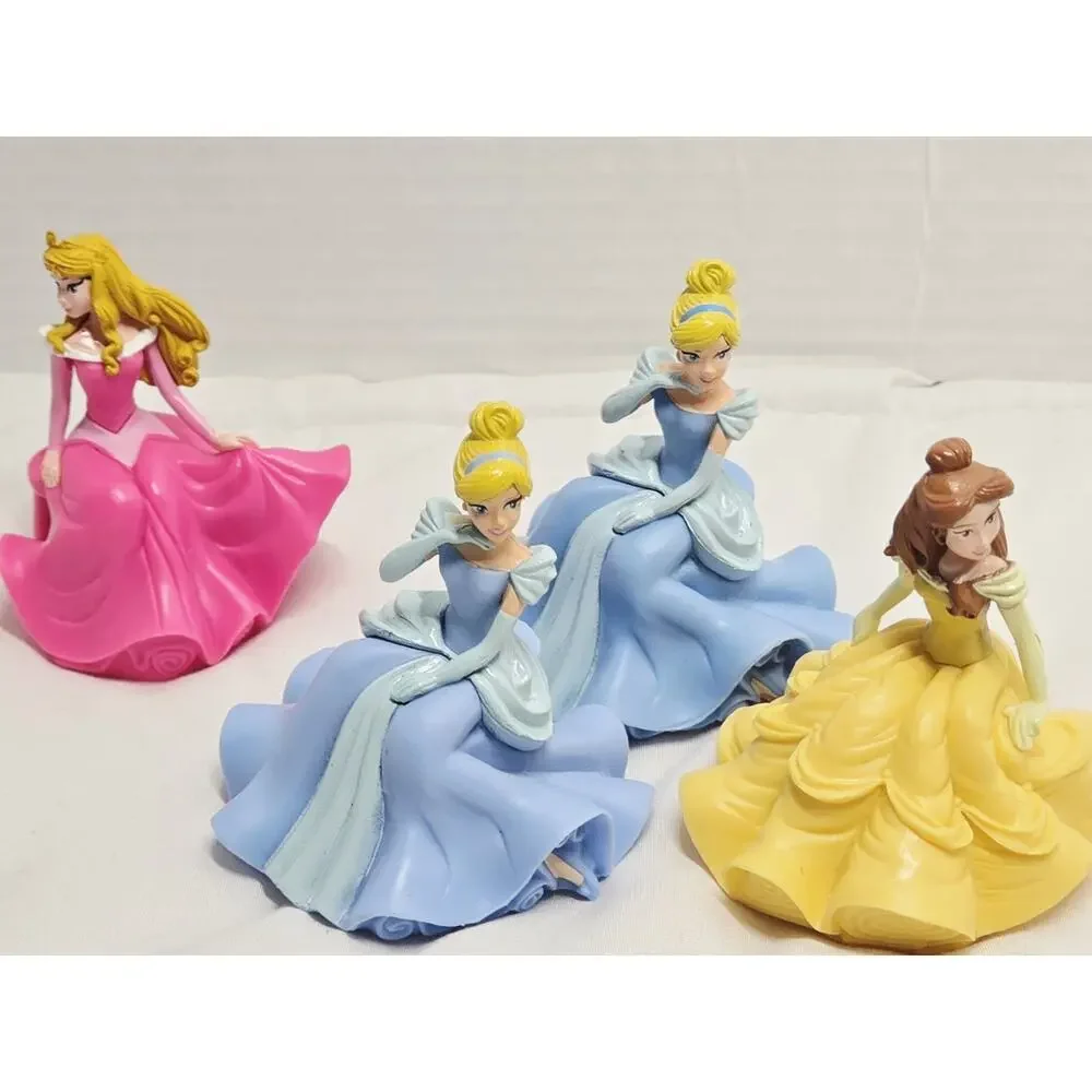 DECOPAC Disney 4 Princess Cake Toppers BELLE CINDERELLA SLEEPING BEAUTY Decor